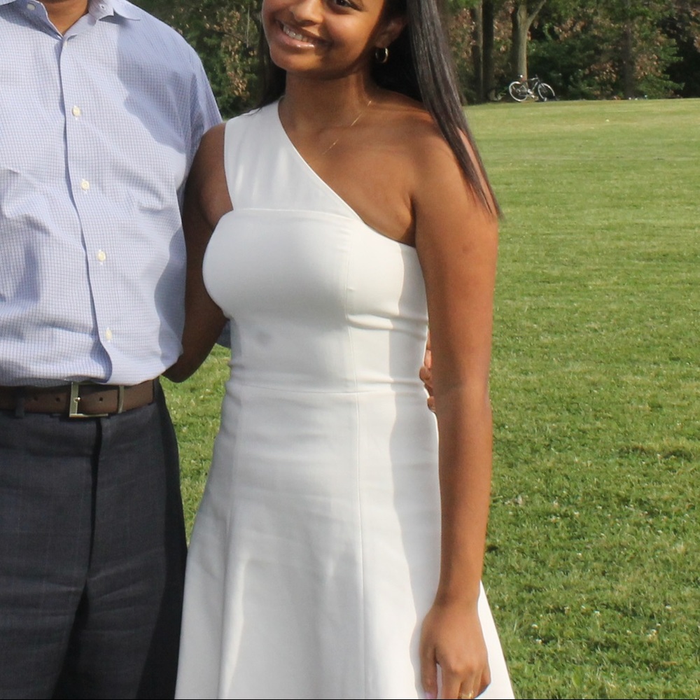 French Connection White One Shoulder Mini Dress